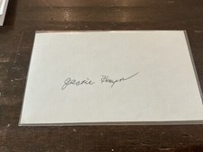 Jackie Hayes 1927 Washington Senators Baseball Signed 3x5 Index Card Deceased