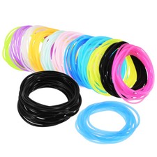 150PCS Colored Wristbands Disco Gel Bracelets Elastic Hair Ties Silicone