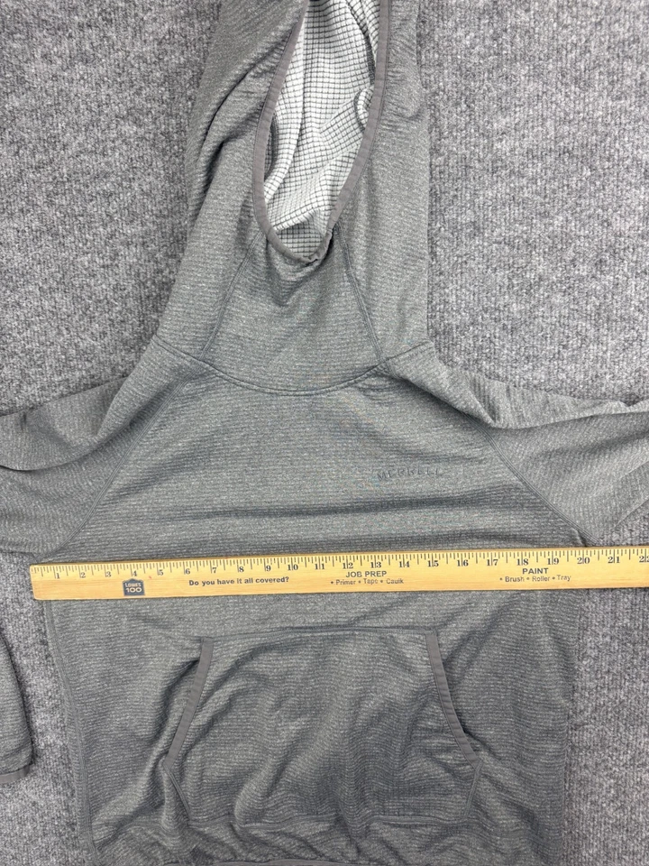 Женская толстовка с капюшоном Merrell средний серый пуловер вафельный вязаный карман с высоким вырезом - Изображение 3 из 4