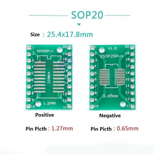 SMD - DIP PCB Board MSOP/SOP/SSOP/TSSOP/SOT23 to DIP Adapter Universal Board - Picture 7 of 9