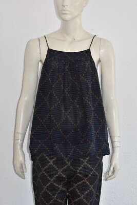 ISABEL MARANT ÉTOILE   zarte Träger Bluse aus Seide Hängerchen Top Blau Gr. 36