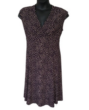 Womens Chaps Black & Off White Dotted Dress XL Stretch Lightweight Pull-On Knit