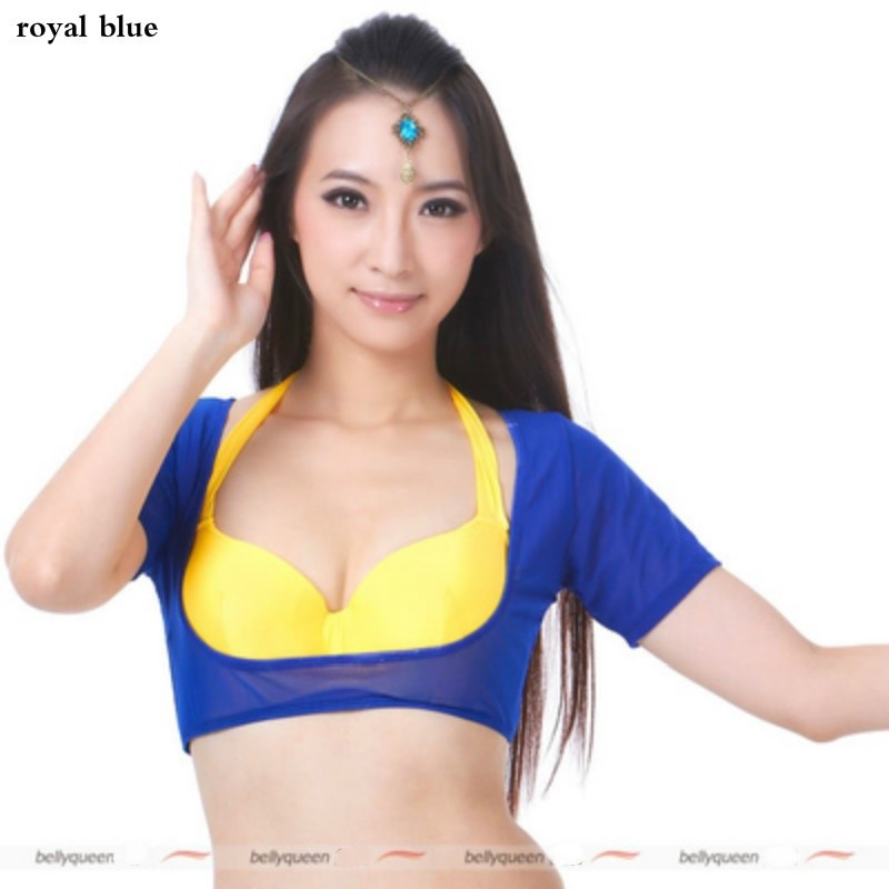 Ropa de Baile Bolero Malla Danza del Vientre Encogerse de hombros Manga Corta Salón Brazalete Elastizado Nuevo