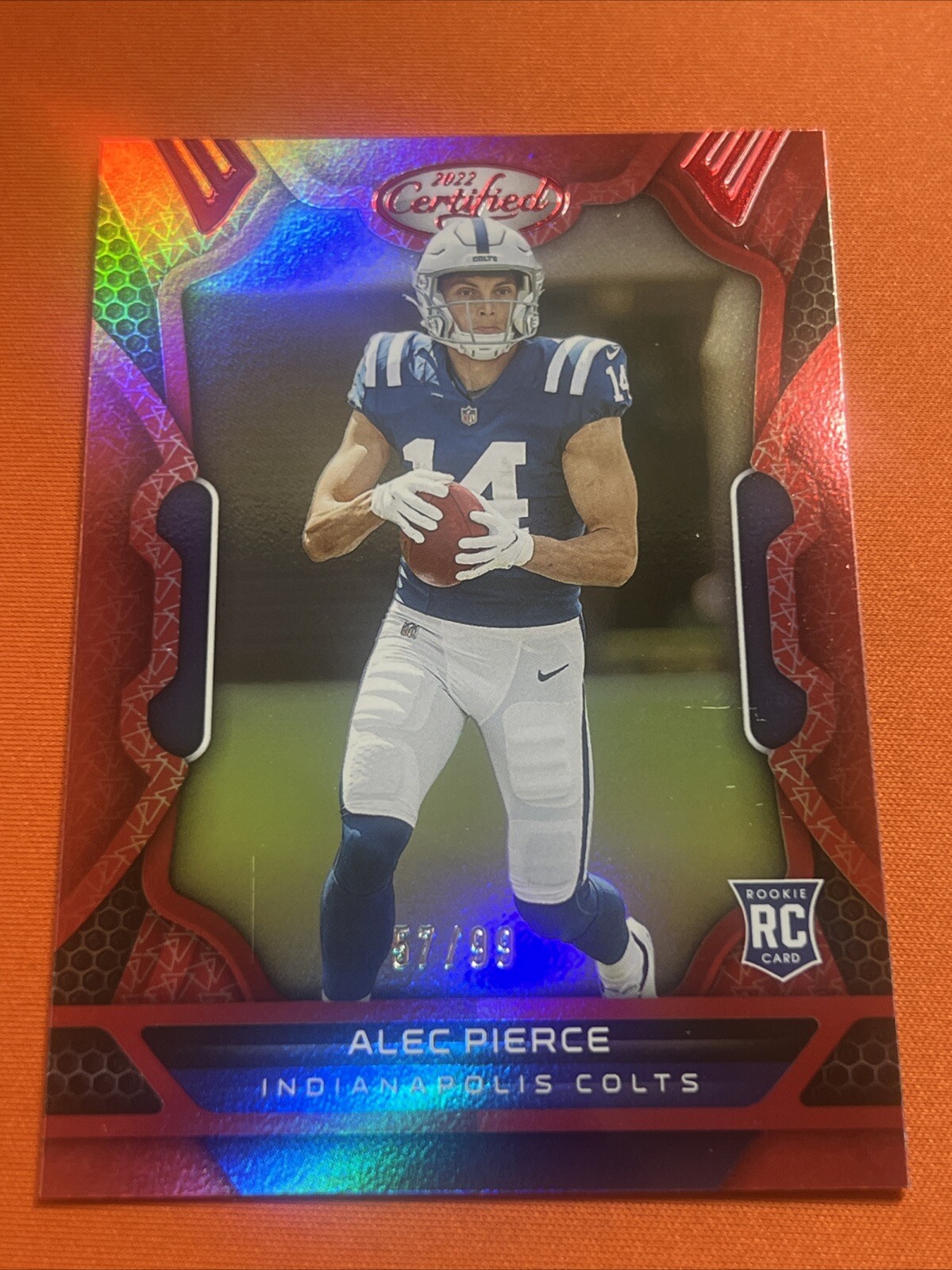 Alec Pierce 2022 Panini Certified Red RC #136 #57/99 Indianapolis Colts Rookie