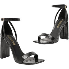 Dream Pairs Faux Block Heel Shoes Square Tie Women’s UK Size 8.5 EU 40