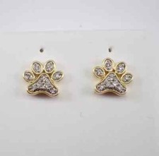 Real Moissanite 1.30Ct Round Cut Wedding Stud Earrings 14K Yellow Gold Plated
