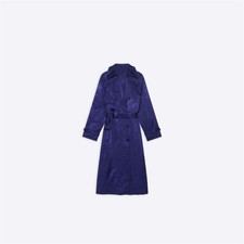 Balenciaga Womens Backwrap Trench In Marine Blue