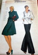 LOVELY VTG 1970s DRESS and PANTS Sewing Pattern 16/38