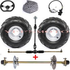 29"Go Kart Rear Live Axle Kit 6" Wheels Sprocket Hub Brake Assembly chain Disc
