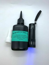 50g UV Licht Kleber für Reparatur von Kunststoff, Autoteilen, Elektronik + 9 LED