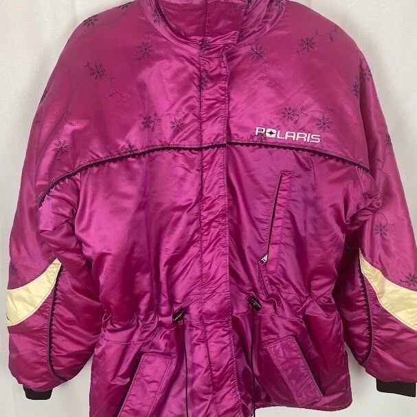 Polaris Vintage Snowmobile ski Jacket Pink Women's Medium - Image 4 of 4