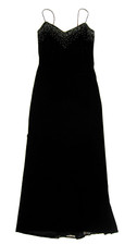 Vtg 90s Prom Velvet Beaded Stretch Dress Dave Johnny Laura Ryner Evening 7/8