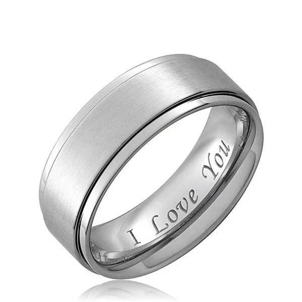 Brand New Mens Black Ring engraved with ‘I Love You’ Fashion gift nice Stainless - Image 2 of 2