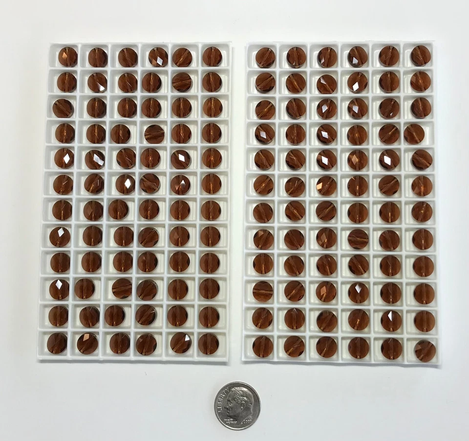 Swarovski® Crystal Mini Round Beads #5052 - 8mm - SMOKED TOPAZ - Factory Package - Image 3 of 4