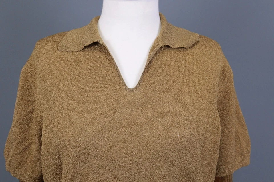 Camisa Top Wolford Marrón Tejida Manga Corta Elastizada Talla 44 Foto 2 de 4