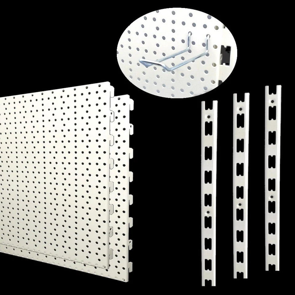 GEBAR H-Set02= Haken Set02 juraweiß für Tego Lochwand RL Wandschienen Doppelhaken