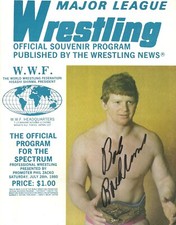 AM626  WWF Champion Bob Backlund   signed Vintage WWF Wrestling Program  w/COA