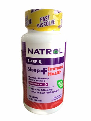 Natrol Sleep + Immune Health Fast Dissolve 30 Tablets Exp 2/25