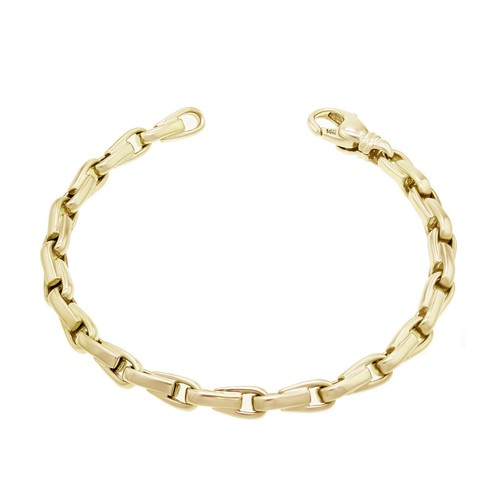14k Yellow Gold Solid Handmade Fashion Link Bracelet 8" 4.8mm 24.7
