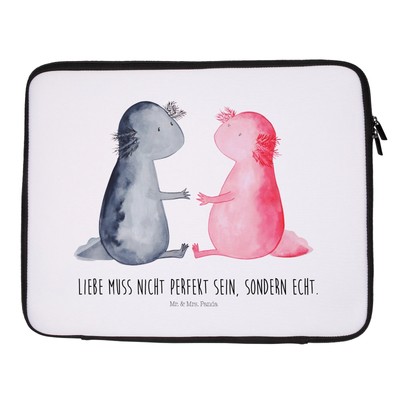 20 x 28 cm Notebook Tasche Axolotl Liebe - Geschenk Computertasche Lurch