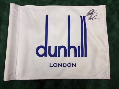 Robert Karlsson Gewinner signiert Dunhill Links Course gebraucht Golf Pin Flagge + Zertifikat