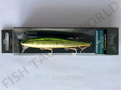 NORIES Laydown Minnow WAKE 110mm - Color BR-157 Passion Green Yellow Gold