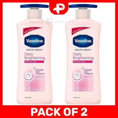 Vaseline Healthy Bright Brightening Even Tone Vitamin B3 Lotion 600 ml 2 Packs