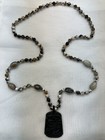 Handmade + Knotting Unique 36” Necklace with Agate, Botswana Agate, Jade Dragon