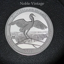 2018 S Silver Proof Cumberland Island ATB Quarter - From a Proof set -90% Silver