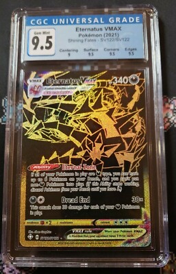 CGC 9.5 Gem Mint Black & Gold Eternatus VMAX SV122/SV122 Shining