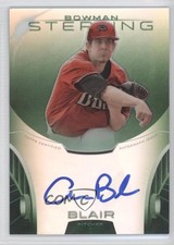 2013 Bowman Sterling Prospect Green Refractor 99/125 Aaron Blair Auto 0t3
