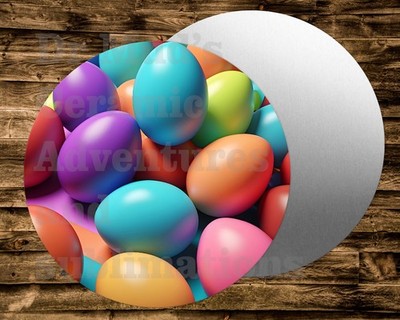 Colorful Easter Eggs   Round Sign  Wreaths Crafts & miniatures Projects