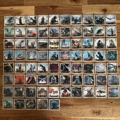 1999 TOHO Godzilla Sticker Komplettsatz 75 in Top Zustand Japanisch Selten
