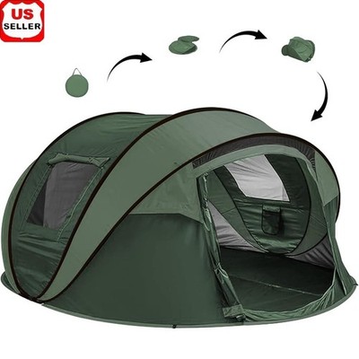 Pop Up Camping Tent 6 Person Instant Waterproof Windproof Easy Setup Outdoor New