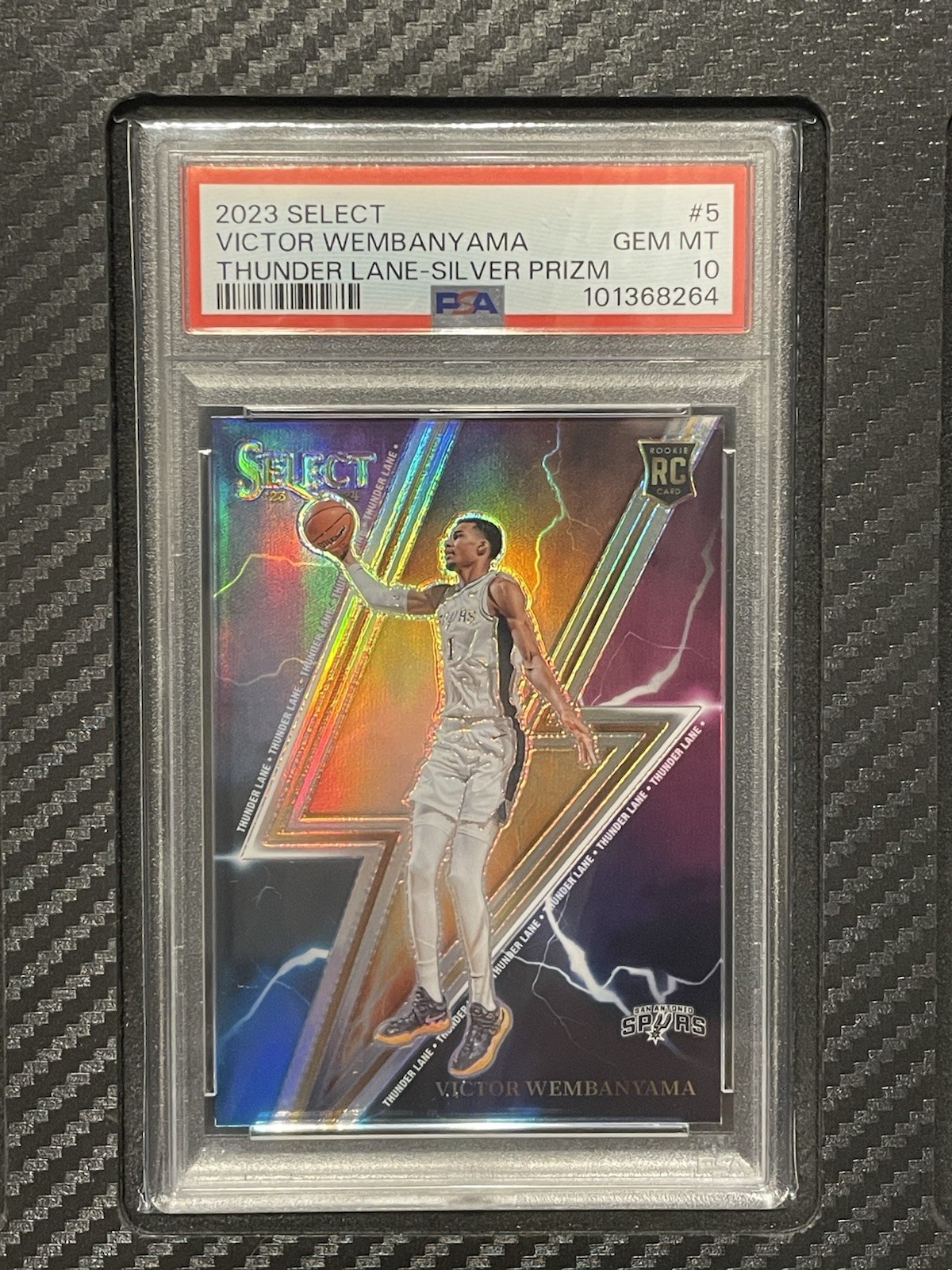 2023 PSA 10 Victor Wembanyama RC #5 Thunder Lane Silver Prizm Panini Select NBA