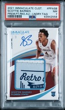 2021 Immaculate Collegiate Scottie Barnes Premium Laundry Tag RC Auto 1/3 PSA 7