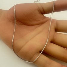 Vintage 925 Sterling Silver Italian Box Chain Necklace 18" 2.2g