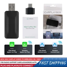 2 in 1 Android Auto Wireless Adapter Wireless CarPlay Adapter Plug Play Radio