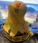 Vintage Girl Play Doll Folk Dress & Bonnet, Blonde Hair Blue Eyes, Czechoslovaki — photo 3