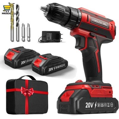 Akkuschrauber 20V mit 2x2000mAh Akkus & 42Nm Max    für DIY & Reparaturen