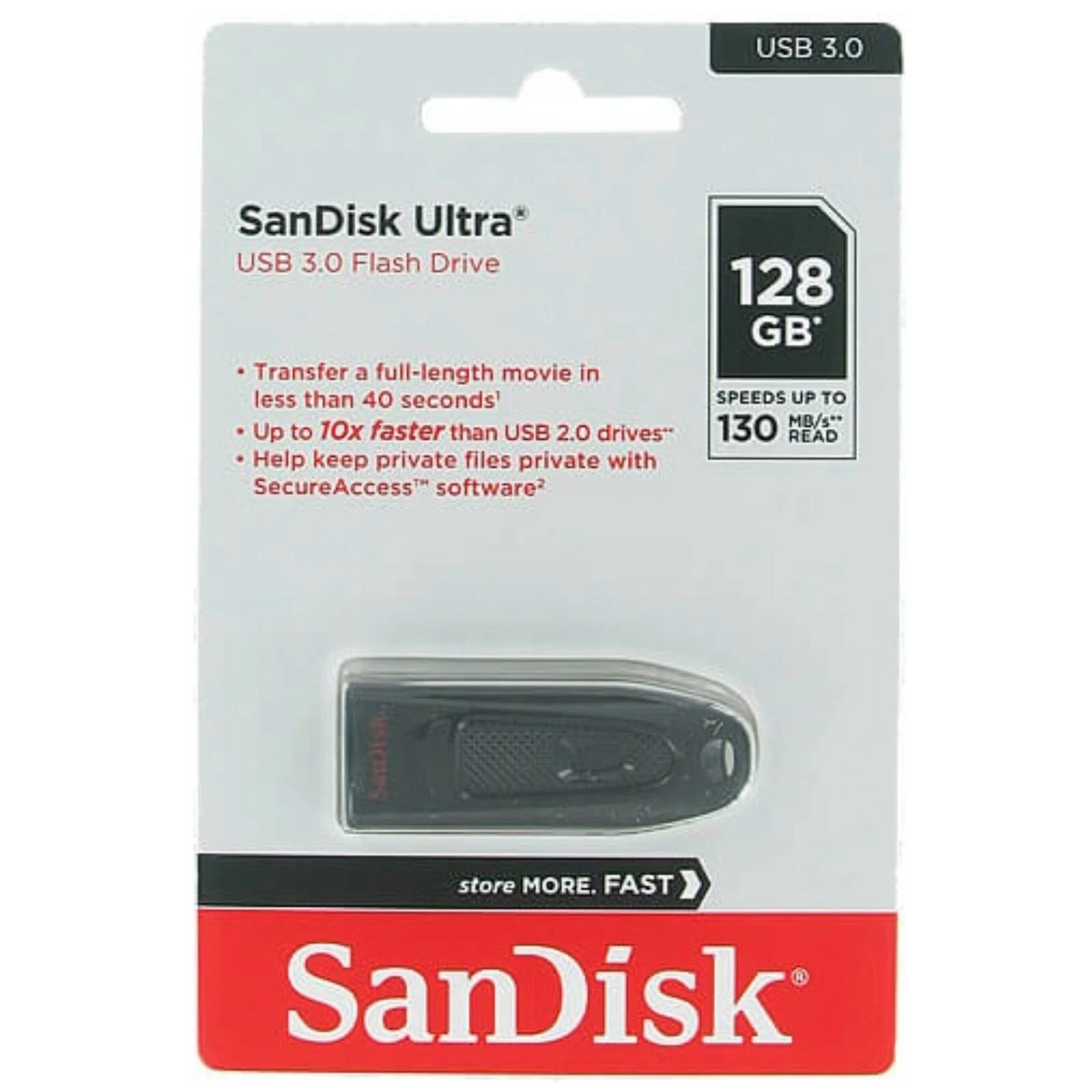 Clé USB SanDisk Ultra 3.0 128 Go SDCZ48 pour résoudre le manque d'espace disque sur PC
