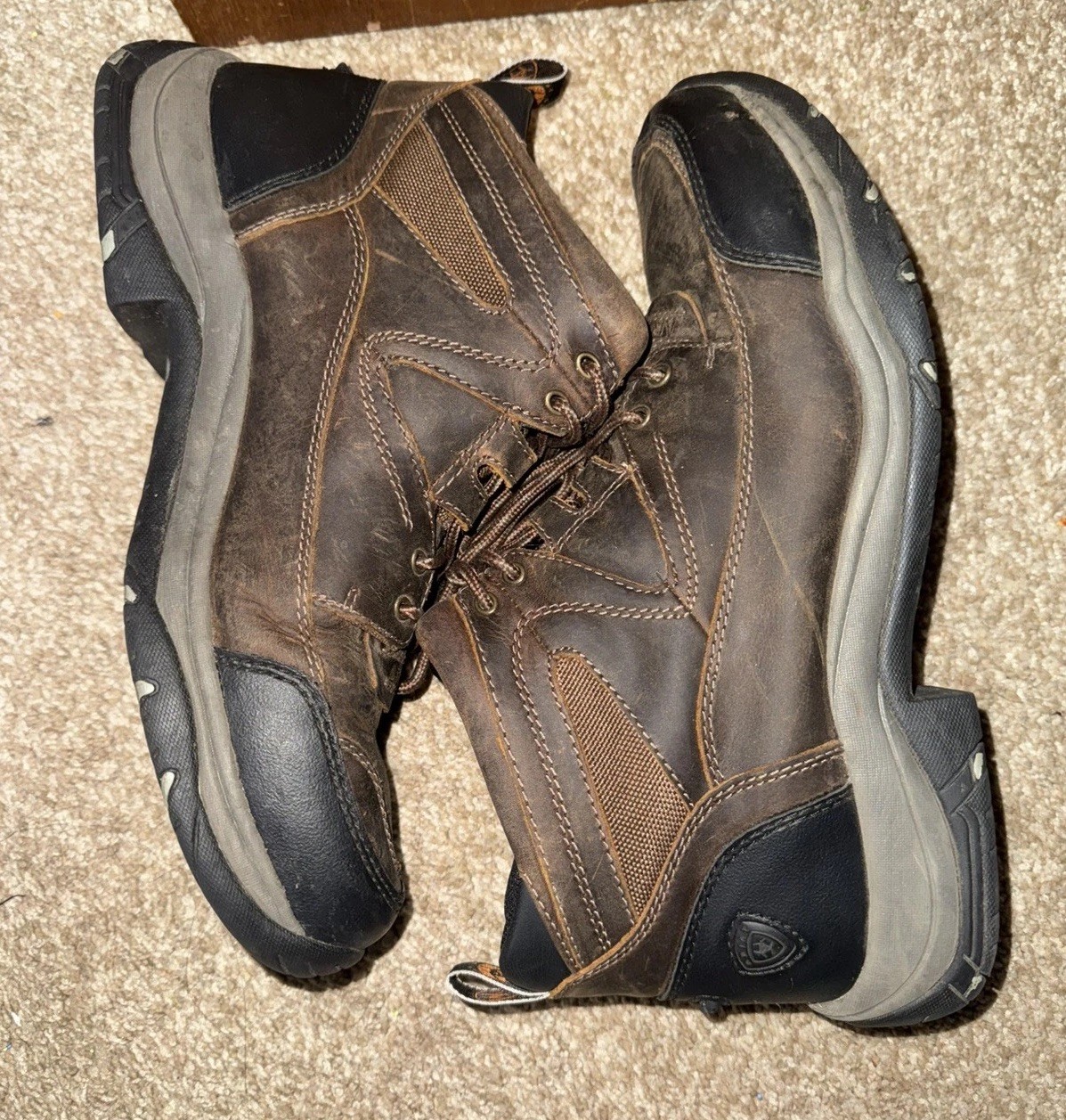 &rsquo;s Leather Hiking Boots Distressed Brown Size 11.5 D