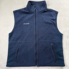 Columbia Mens Navy Blue Full Zip Fleece Vest Large