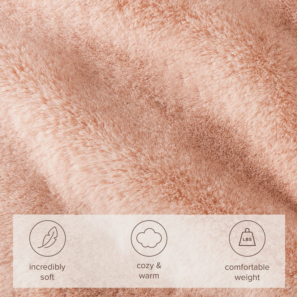 Manta de lujo de piel sintética ultra suave de Bare Home Foto 4 de 4