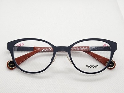 WOOW Just Fine 1 922M Matte Navy Dark Blue w Brown Temples 49-19-134 Frames M:03