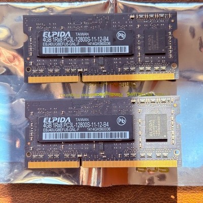 Elpida 8GB Kit 2x4GB DDR3L PC3L-12800S Laptop RAM 1600MHz Tested
