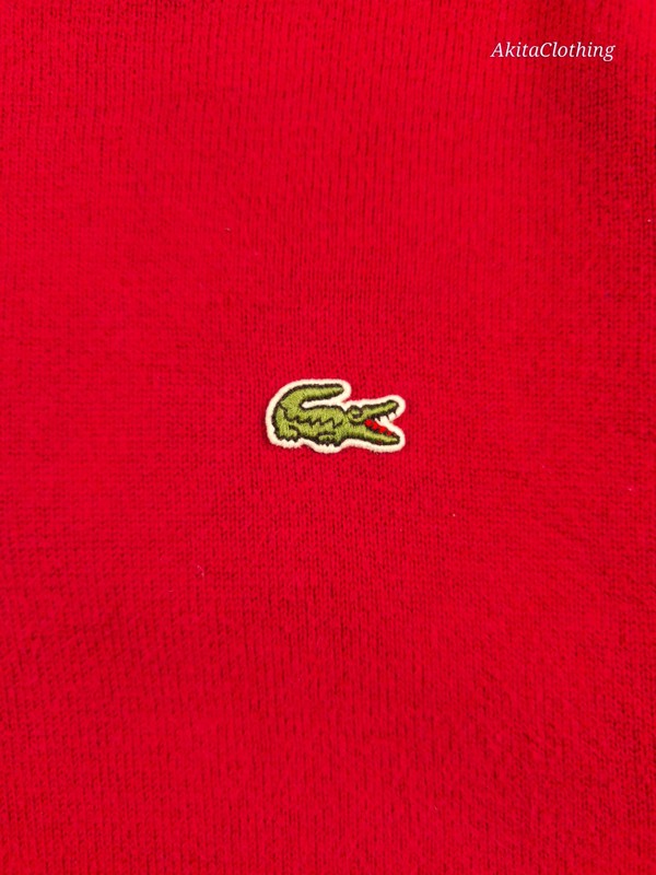 Lacoste Modern V Neck Jumper Slim Fit Burgundy Cotton Small 345 image 4