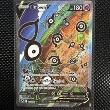 Unown V 177/195 Silver Tempest Full Art Holo Ultra Rare English 2022 NM