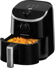 Image of DAEWOO Single Pot Air Fryer - 2L, 900W, Black, Compact, 80-200°C, Manual Control