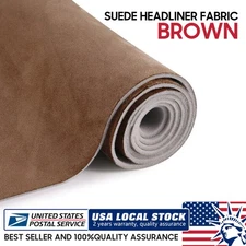 60/72/79/98'' Brown Suede Headliner Fabric with Foam Backing Car DIY Replacement